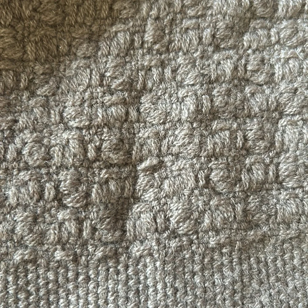 A&R Cashmere Wool Blend Scarf Taupe Neutral Basket Weave Soft Winter Unisex